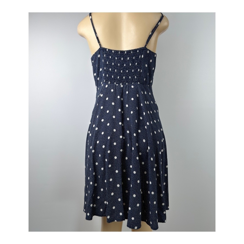 Old Navy Polka Dot Dress Womens Navy Blue Fit & Flare Sun Dress Size M - Picture 4 of 11